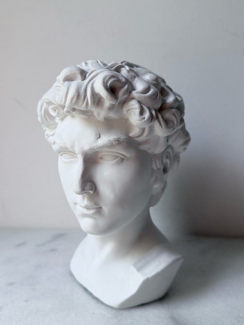 David Classical Marble David head Bust Sculpture - Picture 5 of 12